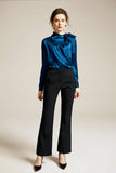 Side sash silk blouse in colors