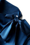 Side sash silk blouse in colors
