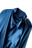 Side sash silk blouse in colors