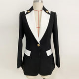 Primetime Looks-Single-breasted black and white blazer