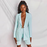 Skinny Shorts and Blazer Set in colors