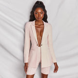 Skinny Shorts and Blazer Set in colors