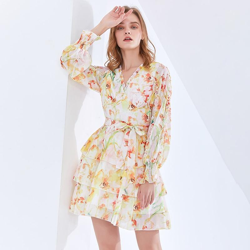 SOLANGE Ruffled Mini Dress in colors