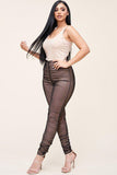 Primetime Looks-Solid Sleeveless Ruched Jumpsuit