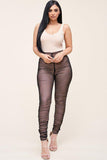 Primetime Looks-Solid Sleeveless Ruched Jumpsuit