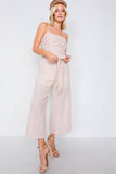 Primetime Looks-Spaghetti Strap Striped Jumpsuit