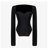 Square collar knitted pullover