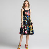 STELLA floral layered midi dress