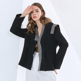 Straight Blazer with Contrast Details
