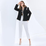 Straight Blazer with Contrast Details