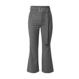 Primetime Looks-Striped gray pant suit