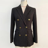 Primetime Looks-Striped long double-breasted blazer