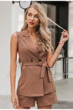 Primetime Looks-Striped Vest & Short Set