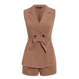 Primetime Looks-Striped Vest & Short Set
