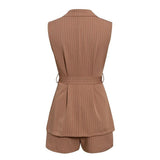 Primetime Looks-Striped Vest & Short Set