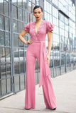 Stunning lace jumpsuit in pink