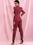Primetime Looks-Sultry Ruched Jumpsuit