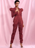 Primetime Looks-Sultry Ruched Jumpsuit