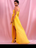 SUNNIE One shoulder Bowknot Sashes Gown