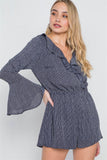 Primetime Looks-Surplice Neck Long Sleeve Romper