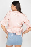 Surplice Short Sleeve Ruffle Top-top-Primetime-Looks
