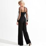 Primetime Looks-Sweetheart black mesh jumpsuit