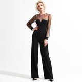 Primetime Looks-Sweetheart black mesh jumpsuit