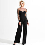 Primetime Looks-Sweetheart black mesh jumpsuit