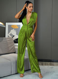 TANYA Plunging Neck Holiday Jumpsuit