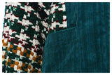 Tasseled Button Plaid Green Coat