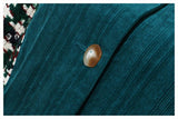 Tasseled Button Plaid Green Coat