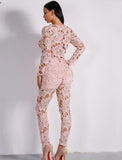 Primetime Looks-Tassioni hollow-out lace pants suit