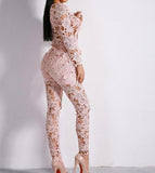 Primetime Looks-Tassioni hollow-out lace pants suit