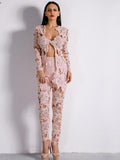 Primetime Looks-Tassioni hollow-out lace pants suit