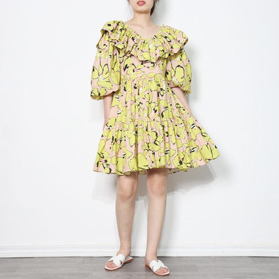 TATIANA Ruffled Mini Dress in colors