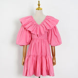 TATIANA Ruffled Mini Dress in colors