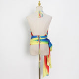 Tie-Dyed Halter Top with Side Sash