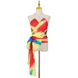 Tie-Dyed Halter Top with Side Sash