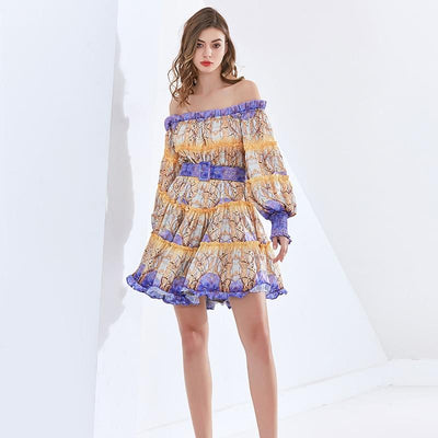 TILDA Off Shoulder Flutter Mini Dress