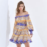 TILDA Off Shoulder Flutter Mini Dress