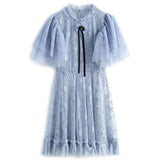 TINSEL Mesh Butterfly Lace Mini Dress