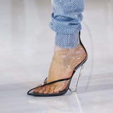 Transparent stylish summer heels