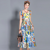 TRINITY Tile Print Midi Dress