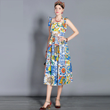 TRINITY Tile Print Midi Dress