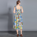 TRINITY Tile Print Midi Dress