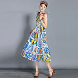 TRINITY Tile Print Midi Dress