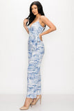Primetime Looks-Tropical Leaf Print Tie Waist Jumpsuit