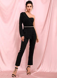 Primetime Looks-Tube Top Two Piece Single Sleeve Bodycon Jumpsuit