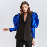 Primetime Looks-Tulip sleeves blazer in blue