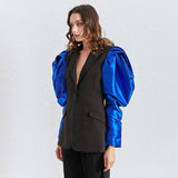 Primetime Looks-Tulip sleeves blazer in blue